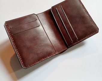 Full grain cards wallet, bi-fold wallet for cards and bills, Horween chromexcel leather