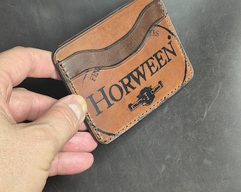 Bicolor Horween slim card holder, Chromexcel leather