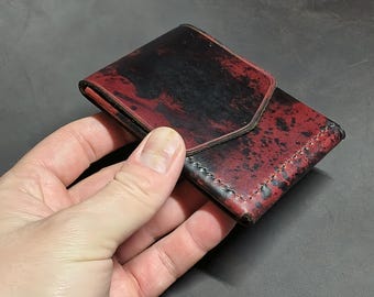 Black Edc "DarthMaul" Wallet, Marbled Chromex tan leather