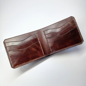 Volnerf Horween leren portemonnee voor 6 kaarten, met de hand gestikte Horween portemonnee met personalisatie