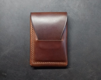 Brown Edc Wallet with Flap and Quick Access Slot.