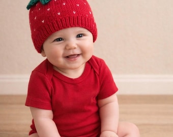 Set met muts en slofjes voor babyaardbeien