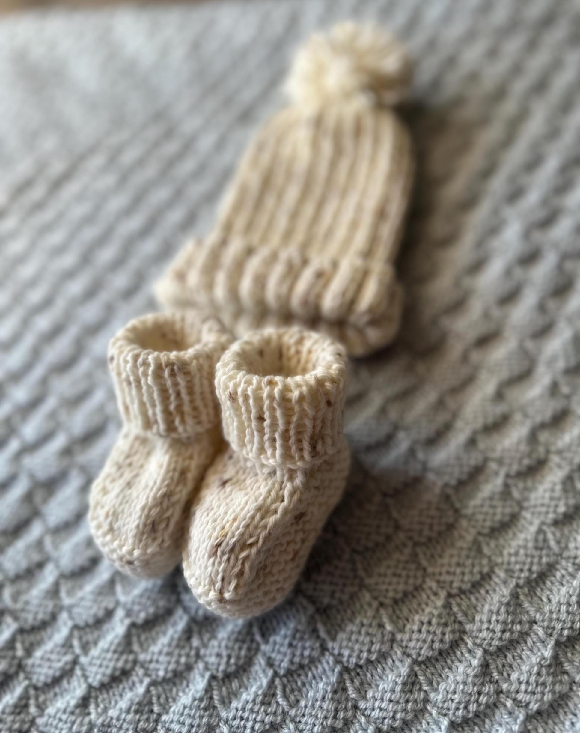 Baby booties cream speckled - Thumbnail 7