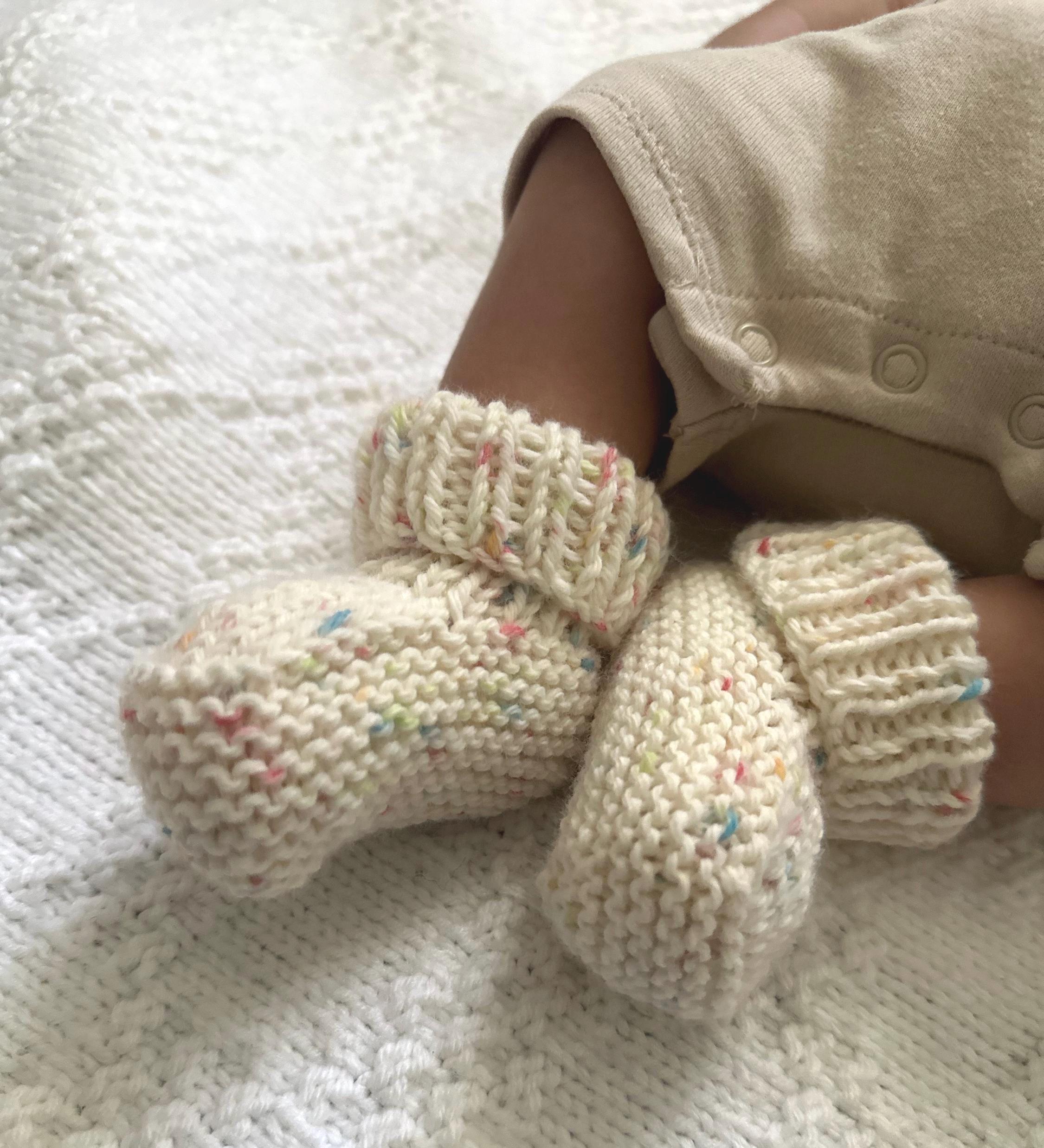 Baby booties cream speckled - Thumbnail 4