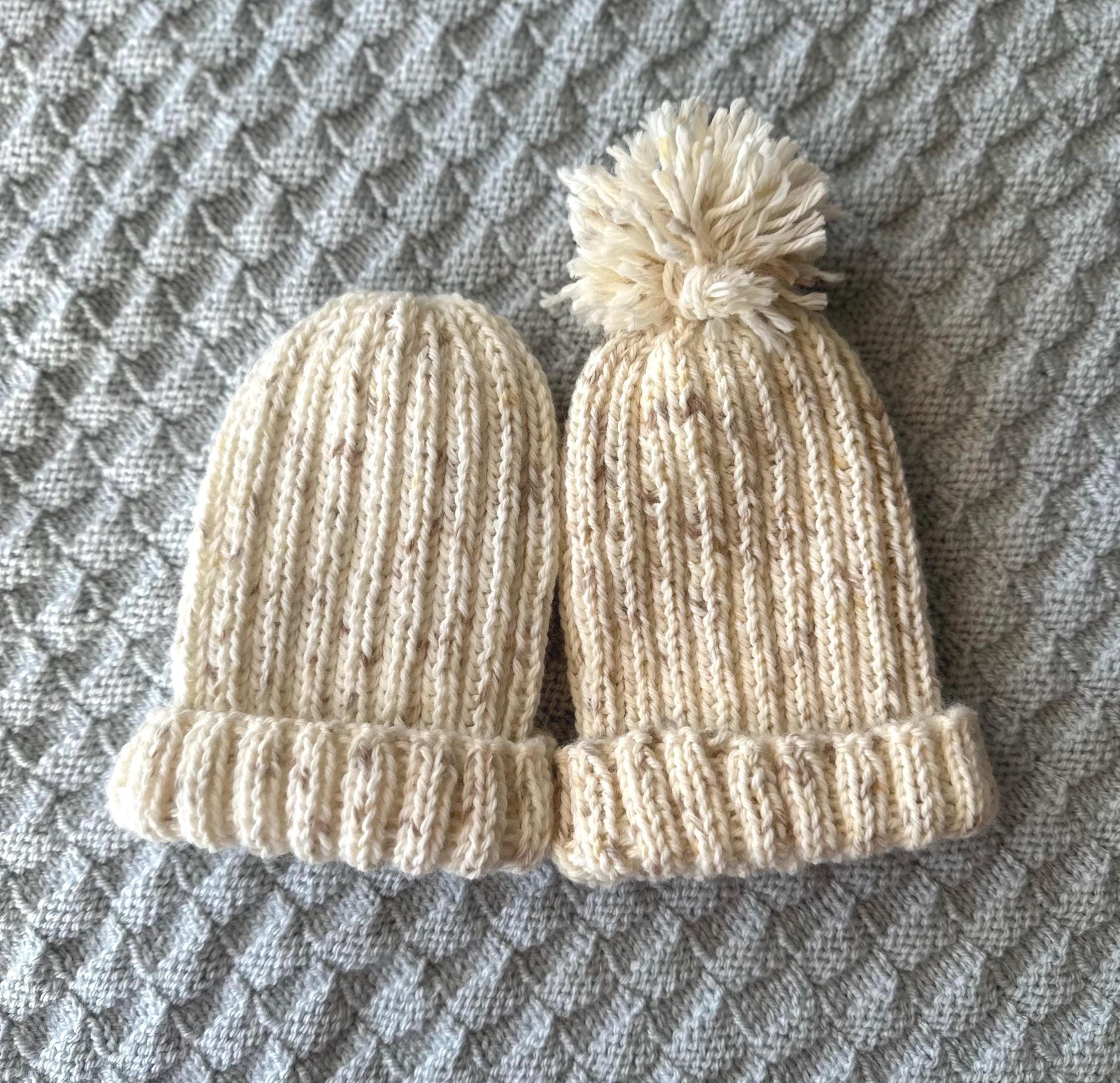 Baby beanie cream speckled