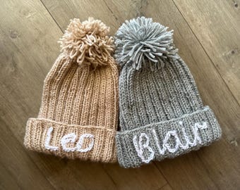 Gepersonaliseerde beanie gebreide baby en kinderen