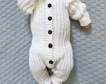 Geribbelde babyjumpsuit PATROON