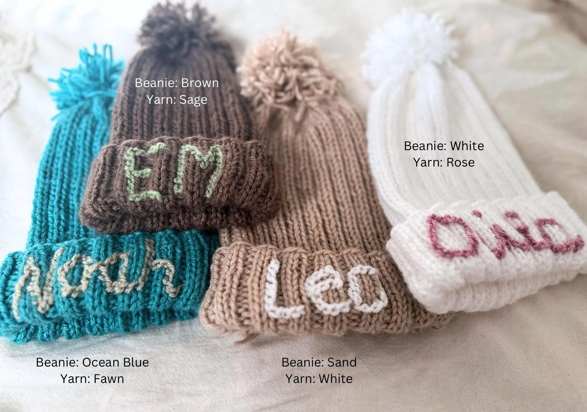Personalized Beanie Knitted Baby & Kids - Thumbnail 4
