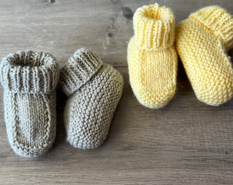 Gebreide babyslofjes in één kleur