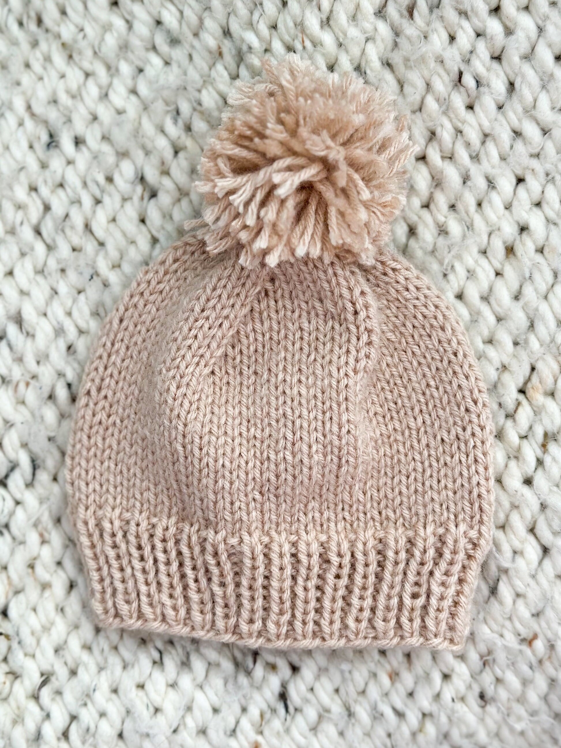 Knitted baby beanie with Pom Pom - Thumbnail 5