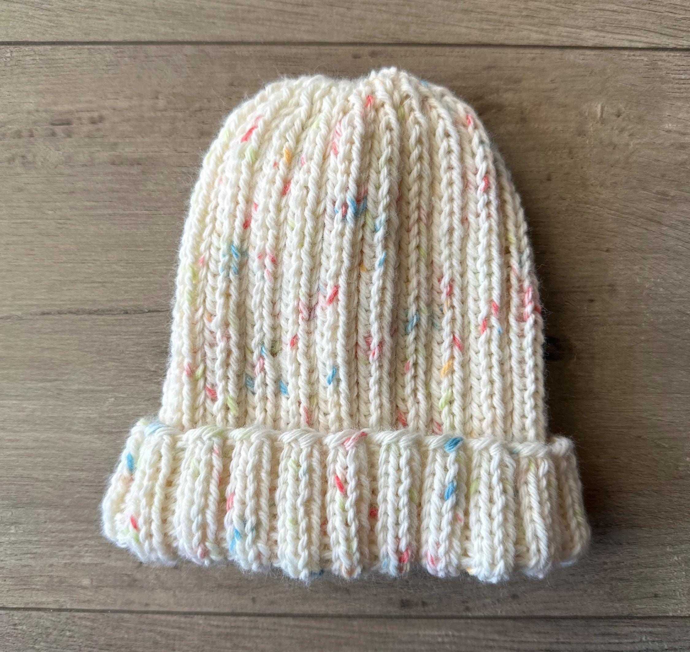 Baby booties and beanie cream speckled - Thumbnail 7