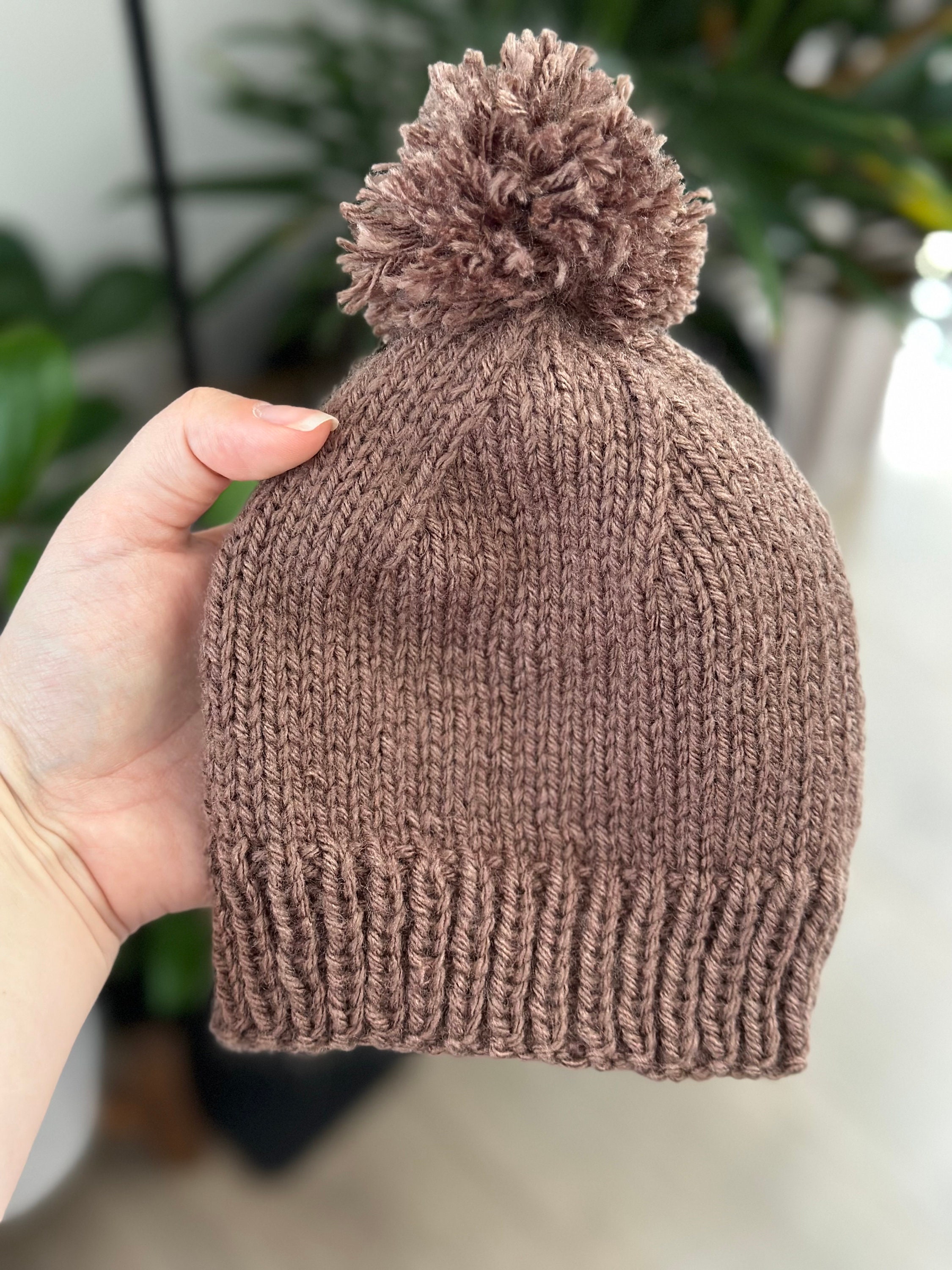 Knitted baby beanie with Pom Pom - Thumbnail 3