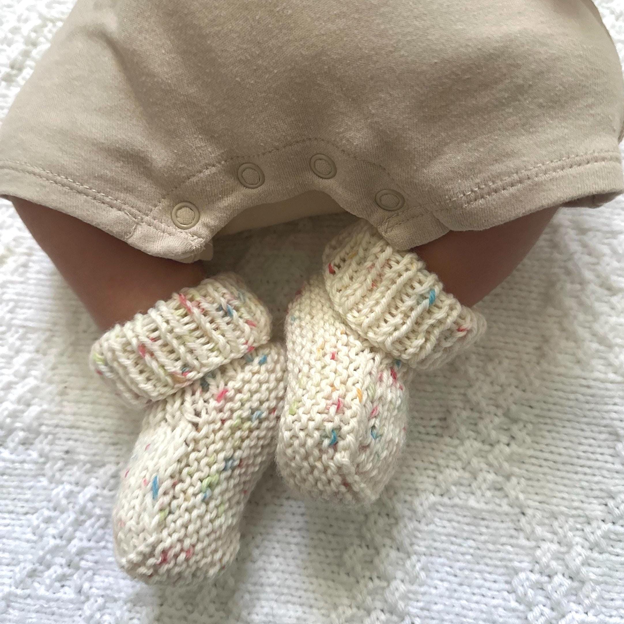 Baby booties and beanie cream speckled - Thumbnail 5