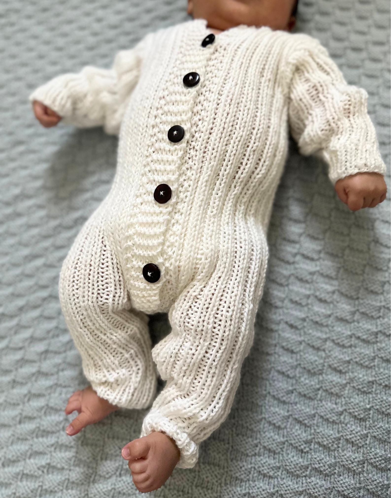 Baby Ribbed Knit Jumpsuit PATTERN - Thumbnail 2