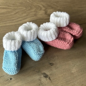 Knitted baby booties