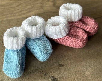 Knitted baby booties