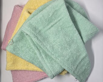 Hands down  towel.Absorbent Drying cotton Wrap. shower hair turban. Terry cloth shower cap . Spa hair  towel  bath turban.