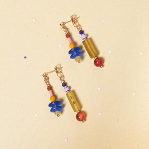 Pendientes de ágata con diseño de chaqueta de oreja: colgantes por delante y por detrás