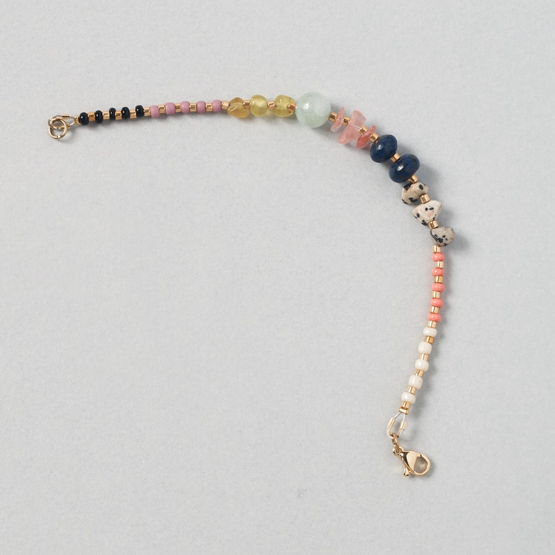 Colorful Beaded Bracelet in Bright colors, unique jewelry Bracelet with Natural Gemstones, friendship Bracelet gift Idea image 9