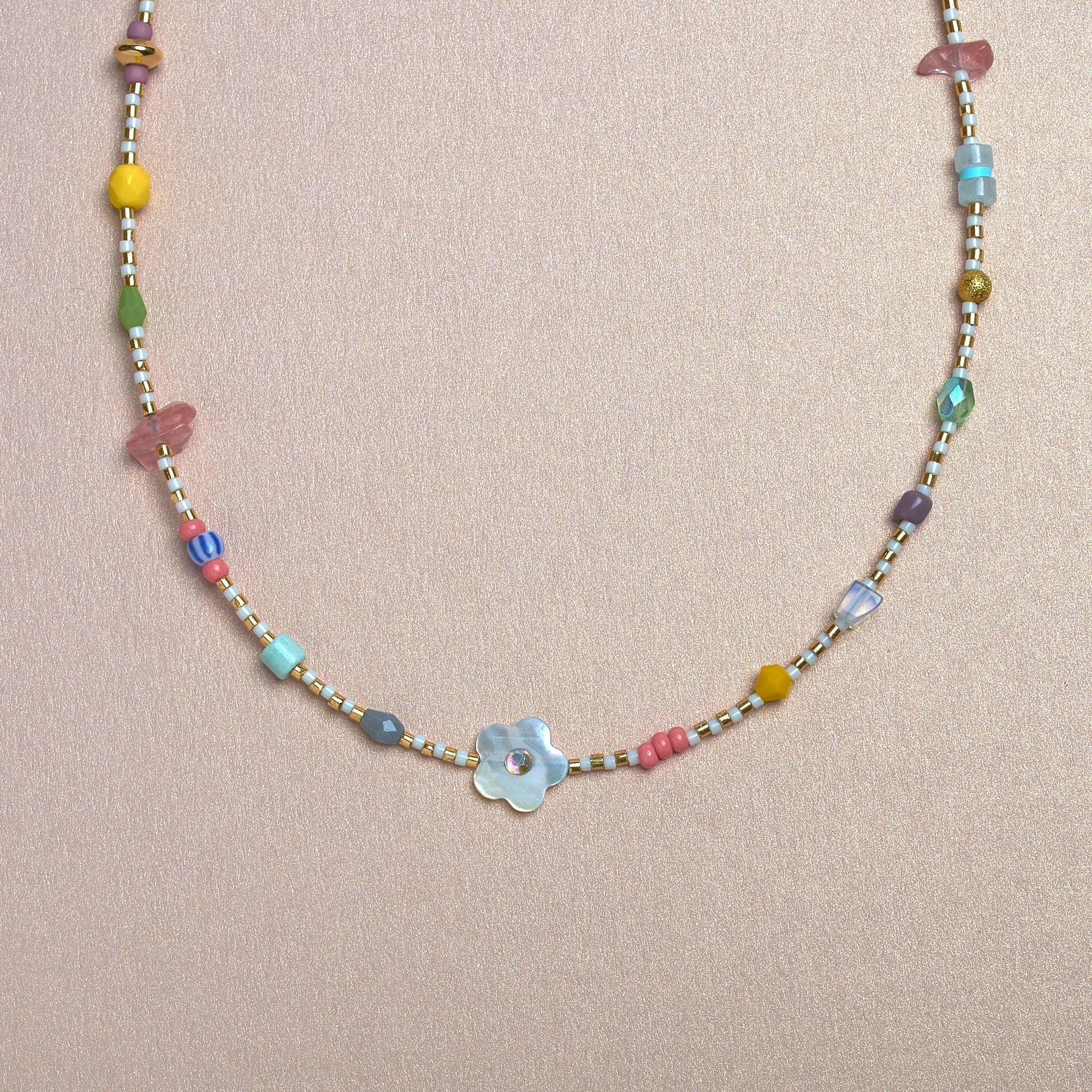 Collier Perles Vertes Miyuki Et Nacré - Fait Main, Plaqué Or 14k, 43cm - Neuf