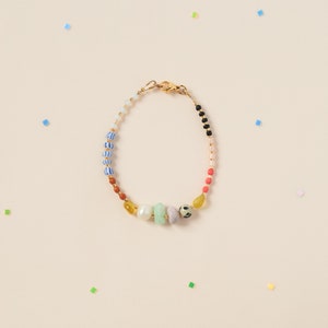Colorful Beaded Bracelet in Bright colors, unique jewelry Bracelet with Natural Gemstones, friendship Bracelet gift Idea image 7