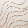 Personalized Beaded Initial Necklace: Mother of Pearl Choker