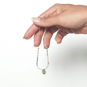 Dainty Miyuki Beaded Necklace: Colorful Boho Star Pendant