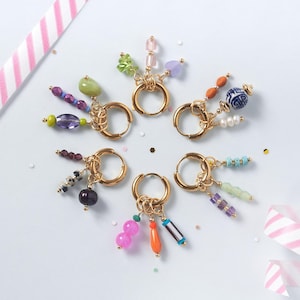 Huggie Hoops with Dainty Charms, Stacking Earring Set, Heart Charm, Mix and Match Customizable Earring Gift