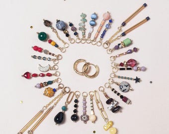 Customizable Huggie Hoop Earrings: Mix and Match Gemstone Charms