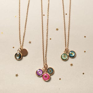 Personalized Charm Necklace: Gold Celestial Pendants, Initial Necklace