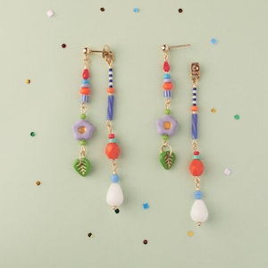 Ear Jacket earrings, Floral Front-Back Earrings, Flower earrings, Unique and Fun Handmade Earrings perfects for gifting, Floral Earrings