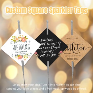 Etiquetas de diamante quadradas personalizadas de 2", cartões de diamante de casamento personalizados com seu design, decoração de lembrança para casamento/festa/presente, mangas de diamante
