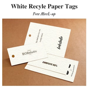 Etichette personalizzate in carta riciclata bianca (spessore 300 GSM), Etichette di qualsiasi forma Imballaggio ecologico, Etichette prezzo/aziendali realizzate a mano con carta riciclata
