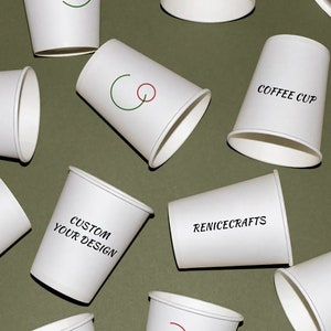 Bicchieri di carta usa e getta personalizzati (senza coperchio) Tazze da caffè personalizzate per matrimoni/piccole imprese/regali/feste, tazze di cioccolata calda, spedizione veloce