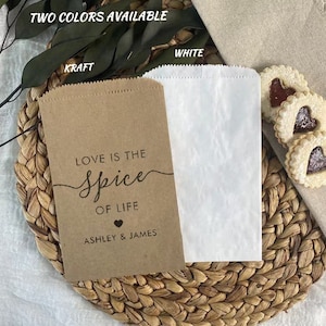 Sacs de cadeaux de mariage personnalisés en kraft/blanc Cooike avec votre design, sacs de cadeaux personnalisés pour mariage/anniversaire/fête/biscuits/café, sacs pour beignets