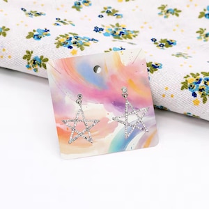 Personalisierte Kraft / White Schmuckverpackungskarten, Halskettenhalter und Ohrring-Karten mit Ihrem Logo / Text, Schmuckkarten