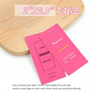 Custom Coated Paper Hangtags (Thickness 300 GSM), Clothing Product Labels with Strings, Custom Price Tags, Personalized Hang Label Tags