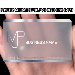 Biglietto da visita personalizzato in PVC con lamina metallica trasparente,Carte in plastica traslucide personalizzate con angolo arrotondato,Carta boutique trasparente per piccole imprese