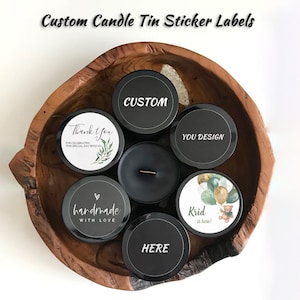 Personalizd Round/Square Candle Jar Glass Label Stickers, Favor Labels for Wedding/Business/Gift/Baby Shower/Party, Custom your logo/text