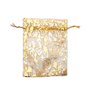 100 sacs en organza doré rose, pochette pour cadeaux de mariage avec cordon de serrage, pochette à bijoux pochette cadeau de fête pochette pour bonbons #2 Gold