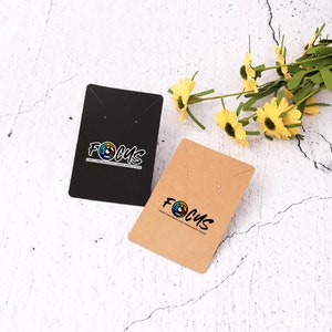 Sturdy3.5x2Inch Aangepaste oorbellen Hang Tags-Top Modemerken Gepersonaliseerde Sieraden Tag Kaarten Neusringen, Ringen Display Labels