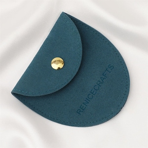 50 PCS Personalized Jewelry Packaging Pouch with Gold Button, Logo Custom Microfiber Jewellery Bags, Multi-color Beautiful Gift Package Bag