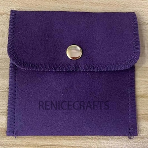 50 PCS Microfiber Jewelry Pouch with Gold Button, Personalized Logo Jewellery Travel Bag, Customize Multi-color Necklace Bracelet Packaging