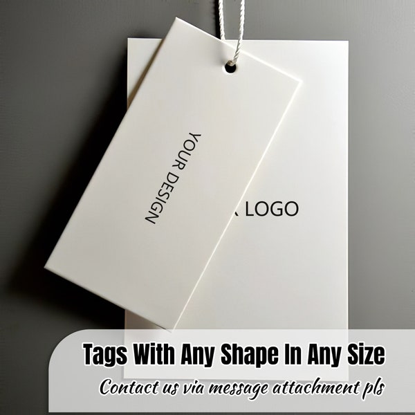 Custom Design Hang Tags(Thickness 300 GSM), Printable Clothing Tags, Customized Hang Tags for Product Packaging, Logo Tags with String