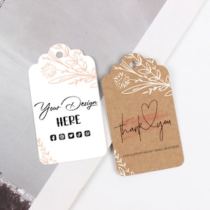 Etiquetas colgantes personalizadas de 1,7*2,79 pulgadas, etiquetas de precio de texto con logotipo personalizado Etiquetas de regalo de papel y kraft con yute para joyería, manualidades, bodas, eventos de cumpleaños
