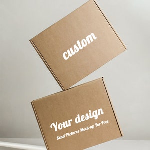 10 peças caixas de embalagem personalizadas de papelão kraft mailer, personalizado seu design/texto para negócios/presente/casamento, envio rápido
