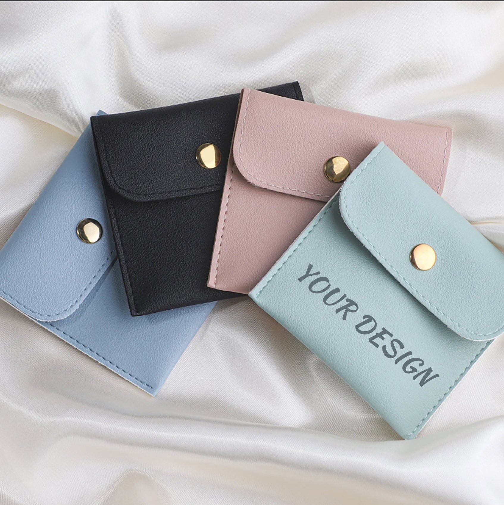 Custom 50pcs Logo Print Jewelry Pouch Snap Button Bags Personalized Logo Printed Necklace Packaging Bags for Gift business Multiple Colors Etsy Canada