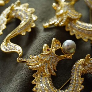MANZHEN Delicate Mix Color Rhinestone Dragon Brooch Pin - Alloy Crystal For Shirts & Jackets - View #4