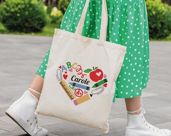 School Tote Bag, Atsem Bag, End of Year Gift, Personalized Bag for Teacher, Children's School Bag