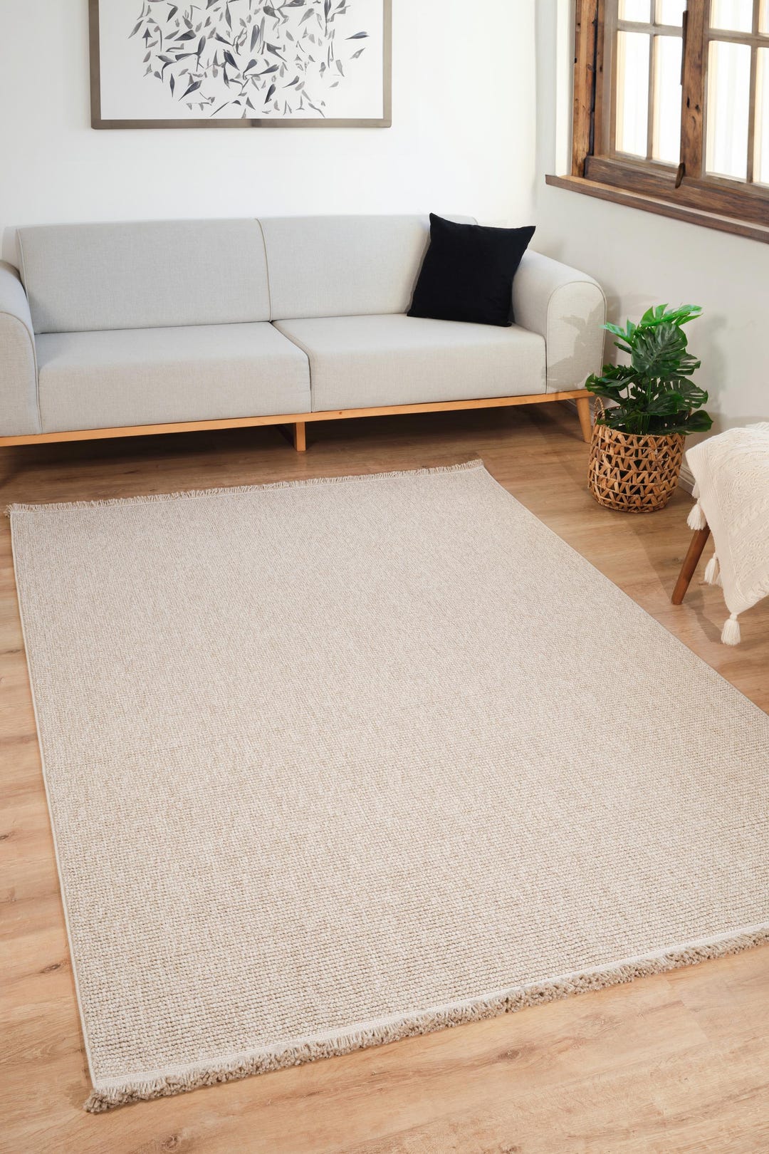 Low Loop Rug Loopy Soft Boucle Beige Rug – Machine Woven Non-shedding Carpet | Low ...
